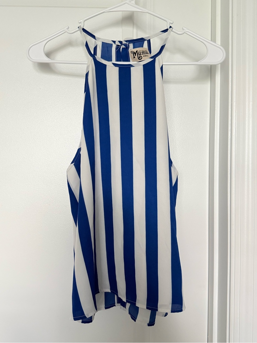 Show Me Your MuMu Blue and White Striped Tank